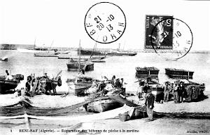 BENI-SAF - REPARATION DES BATEAUX DE PECHE A LA SARDINE - 1913